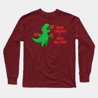 T-rex eating gingerbread men Long Sleeve T-Shirt